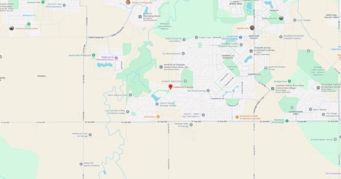 Detailed map showing city streets, parks, lakes, and transportation routes in the city and surrounding regions.