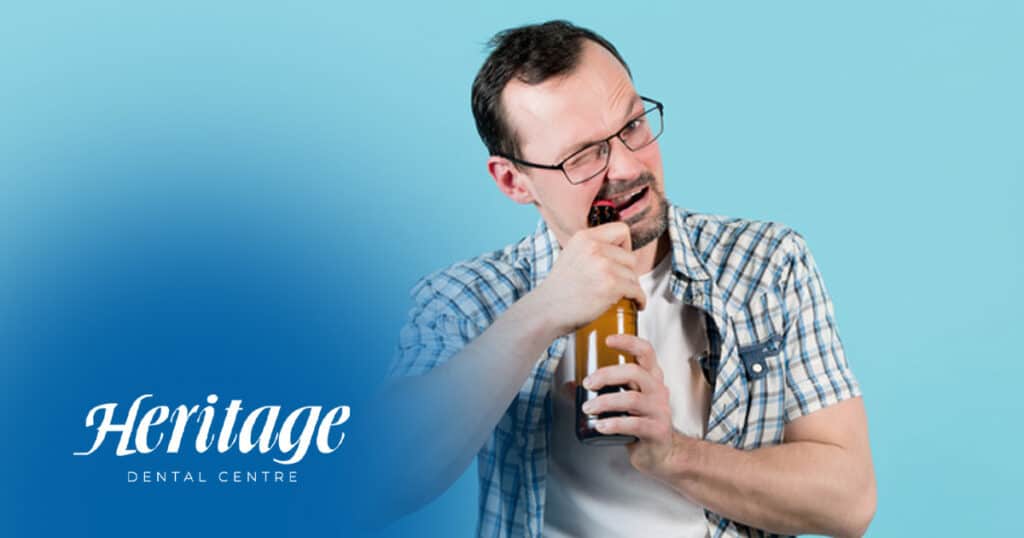 opening bottle with teeth