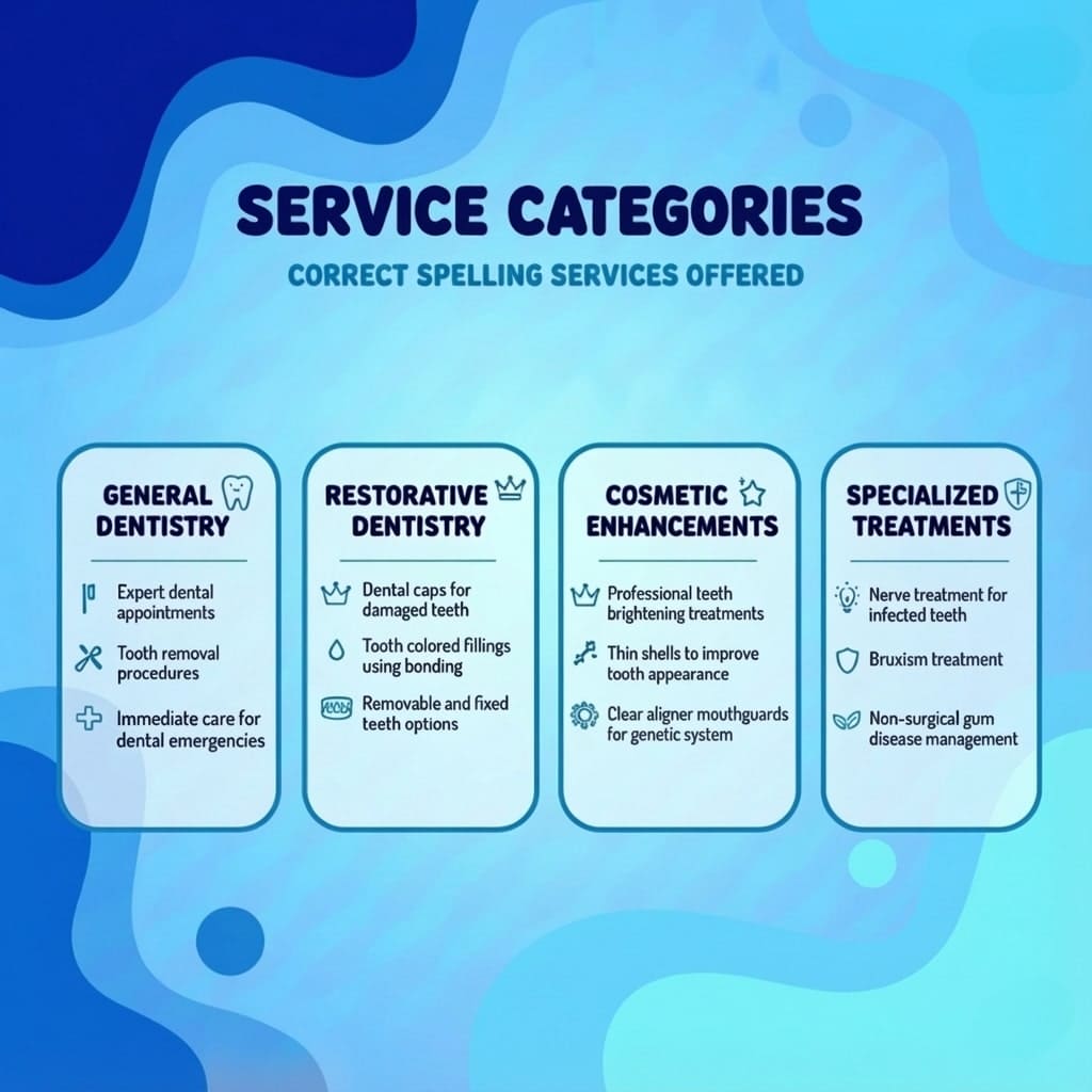 Affordable dental care, cosmetic improvements, emergency dentistry, dental implants, teeth whitening, orthodontics, pediatric dental services, dental hygiene, dental cleanup.