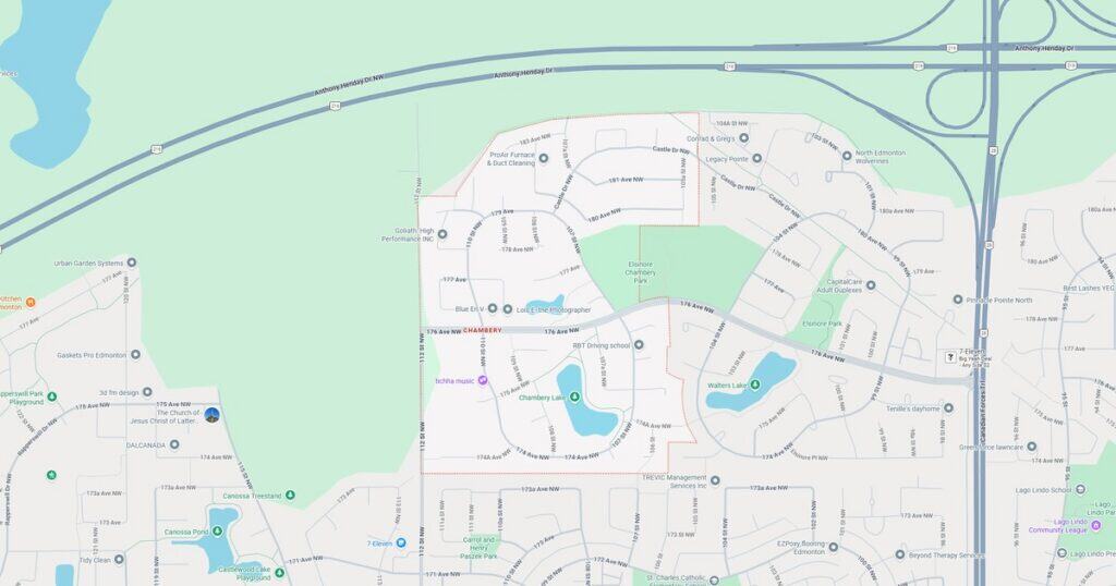 Detailed map of Sunset Valley neighborhood showing streets, parks, and lakes for easy navigation and local exploration.