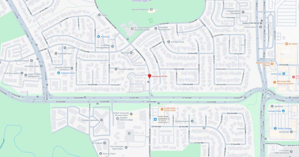 Detailed city map showing streets, parks, and landmarks with labels and navigation points for easy orientation.